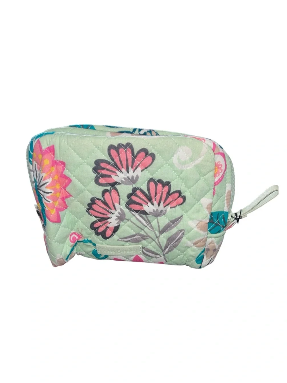Vera Bradley Mint Floral Quilted Cosmetic Bag